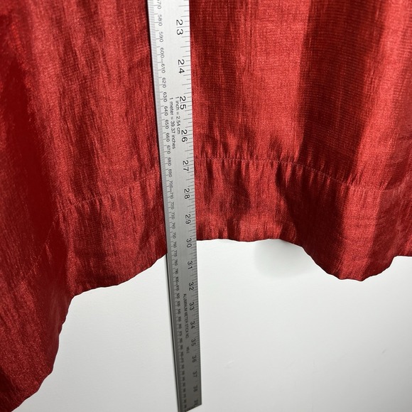 Ali Miles Jacket Womens XL Red Shimmer Collared Black‎ Textured Buttons Classic - Picture 3 of 13